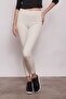Power Strech Stretch Fabric Slim Fit High Waist Elastic Waist Ankle Length Trousers-Stone - 6