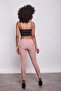 Thick Belted Ornamental Pocket Ankle Length Stretch Fabric Fabric Trousers-Dark Powder - 2