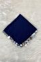 Large Size Chiffon Halay Handkerchief, 50X50Cm Navy Blue Silver 5 Pieces, Bride Groom Wedding Henna Circumcision Engagement - 4