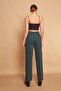 High Waist Side Pocket Hiking Knitwear Trousers-Emerald - 6
