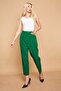 High Waist Pleated Pocket Boyfriend Light Lycra Fabric Trousers-B.Green - 4