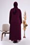 Women's Hijab Rhinestone Siphon Evening Dress Suit Plum - 7