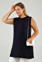 Women's Shirt with Hijab Inside Tunic Large Size Long Navy Blue