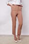 Women's High Waist Ankle Length Belted Lightweight Lycra Fabric Pants with Side Pockets (Belt Included)-Camel - 4