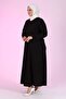 Women's Hijab Large Size Long Casual Dress Black - 5