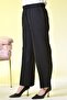 Women's Loose Paca Large Size Trousers Black with Elastic Waist - 5