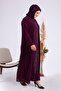 Women's Hijab Rhinestone Siphon Evening Dress Suit Plum - 6