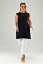 Women's Shirt with Hijab Inside Tunic Large Size Long Navy Blue - 5