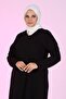 Women's Hijab Large Size Long Casual Dress Black - 3