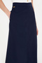 Women's Navy Blue Maxi Length Woven Skirt 50282403-Vr033 - 5