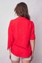 Women's Linen Off-Shoulder Collar Capri Sleeve Epaulet Shirt - Dark Coral - 6