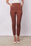 Women's High Waist Side Pocketed Skinny Leg Lightweight Lycra Fabric Trousers-Tan - 3