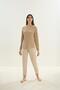 Women's V-Neck Long Sleeve Beige Pajamas Suit C0T8N0O61 - 3