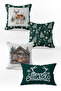 4-Piece New Year's Themed Velvet Throw Pillow Cover 43X43 cm - Decorative Pillowcase - 2