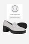 Women's Gray Genuine Leather 36-41 Number Thick Heel Loafer Shoes - 3