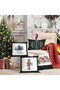 4-Piece New Year's Themed Velvet Throw Pillow Cover 43X43 cm - Decorative Pillowcase
