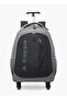 Logo Print Trolley Backpack with Retractable Handle - 48x34x23 cm