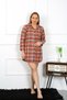 Fashion Stripe Women's Plus Size Cotton Buttoned Long Sleeve Tunic Nightgown 12206 - 5