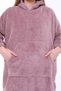 Mink plush Hooded blanket clothing, comfortable/warm pajamas, above the knee loose cut, ideal for cold weather - 8