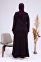 Women's Zippered Hijab Clothing Top Coat Winter Plum - 7