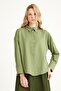 Green Poplin Short Shirt - 2