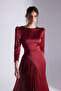 RIVA Red Asymmetric Detailed Chiffon Skirt Dress - 5