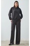 High Waist Bol Cut Front Sewing Detail Pocket Tracksuit Bottom