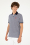 Men's Regular Fit Polo Neck Navy Blue T-Shirt 50281928-Vr033 - 3