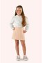 Girl's Cat Quilted Salmon Knitted Skirt - 4