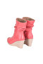 Genuine Leather Wedge Heel Pomegranate Flower Women's Boots - 6