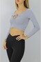 Gitilli Low-cut Blouse Gray - 98797 - 3