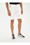 White Slim Fit Cotton Blended Jean Shorts 50285368-Vr013 - 2