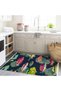 South Collection Multicolored Abstract Fish Figures Patterned Modern Decorative Carpet 07 - 3