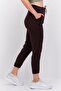 Women Regular Fit Embroidered Logo Sweatpants, Brown - 4