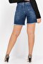 Women Regular Fit Washed Denim Shorts, Blue - 2