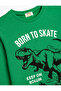 Dinosaur print crew neck long sleeve fleece sweatshirt - 3