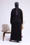 Long Hijab Clothing Dress Large Size Women's Moon Collar Black - 8