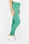 Women Regular Fit Printed Jogger Pants, Green - 2