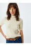 Short Sleeve Knitwear Sweater Stand Collar Soft Textured