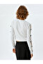 Long Sleeve T-Shirt with Ribbon Bow and Window Detail, Crew Neck, Slim Fit - 4