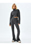 Modal Mixed Crop Hooded Sweatshirt - 2