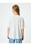 Cotton Short Sleeve T-Shirt - Crew Neck and Stone Detail - 4