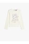 Lola Bunny Print Long Sleeve Crew Neck Licensed T-Shirt