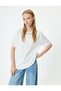 Cotton Short Sleeve T-Shirt - Crew Neck and Stone Detail