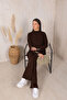 Brown Cuffed Knitted Suit 32-7006 - 2