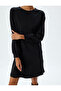 Mini Dress with Cuffs, Long Sleeves, Round Neck, Cotton - 5