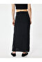 Long Skirt with Slit Detail, Gathered A-Line, Standard Waist - 4