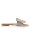 Anwen Women's Slippers with Interlocking Silver Stones and Straw - 3