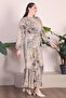 Women's Plus Size Dress Palm Tree Patterned Viscose Dress - 7