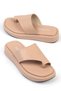 Marivya Women's Slippers Flip Flops Nude Leather